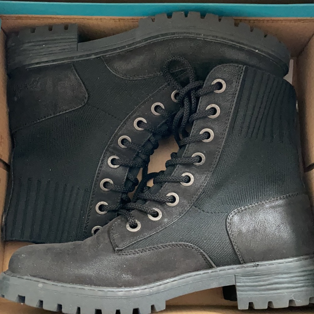 Black combat boots